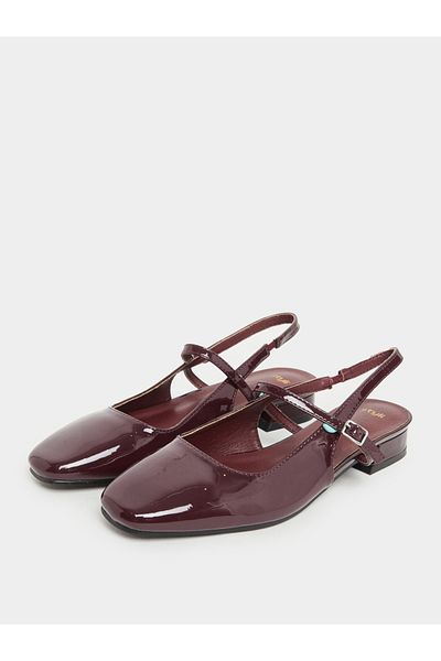 Styli Solid Slingback Block Heel Sandals