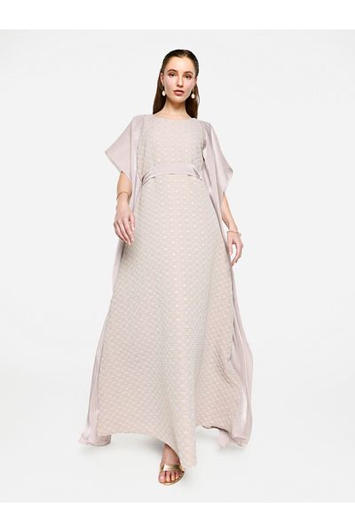 House of Moda By Styli Embellished Kimono Sleeve Belted Maxi Dress