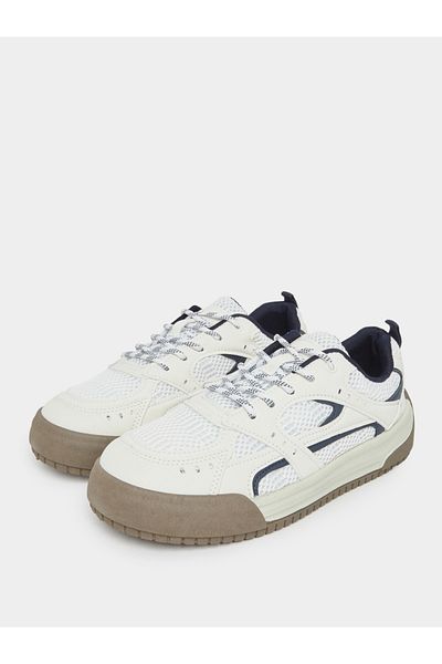 Styli Textured Lace Up Sneakers