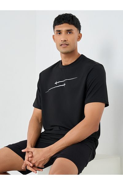 Styli Graphic Print Round Neck Short Sleeve T-Shirt