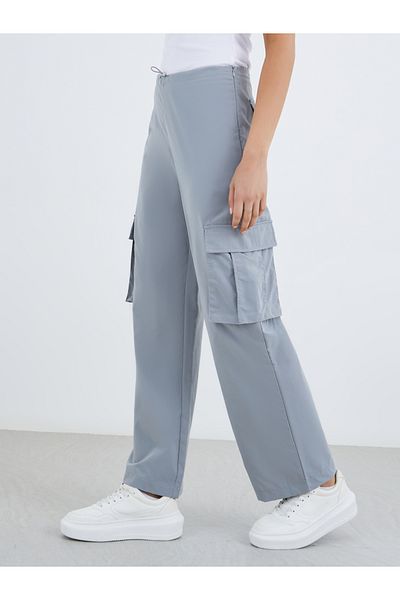 Styli Solid Pocket Cargo Pants with Concealed Zip