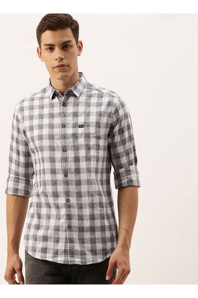 The Indian Garage Co By Styli Men Slim Fit Checked Casual Shirt
