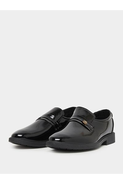 Styli Plain Almond Toe Slip On Formal Shoes