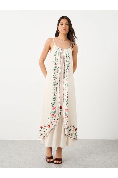 Styli Floral Print Strappy Maxi Dress