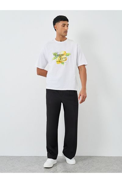 Styli Graphic Print Crew Neck Oversize T-Shirt