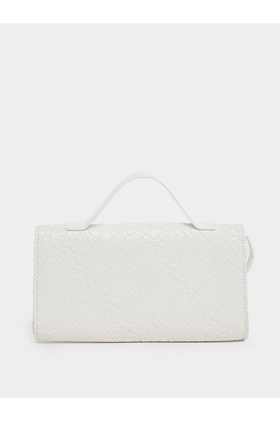 Styli Textured Clutch with Top Handle and Removable Shoulder Strap