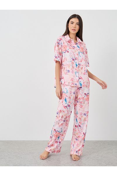Styli All Over Printed Shirt and Pyjama Set