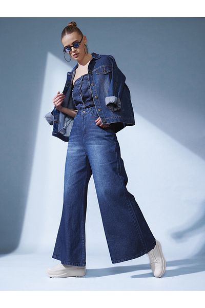 STREET 9 By Styli Women High Rise Smart Flared Jeans
