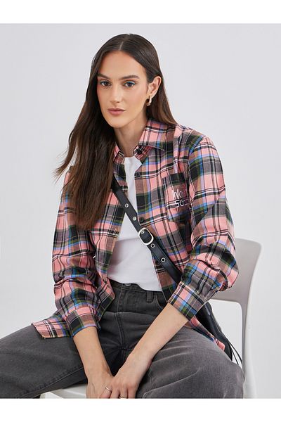 Styli Tartan Checked Oversized Shirt