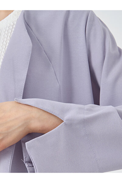 Styli Solid Front Open Kimono with Slit Sleeves