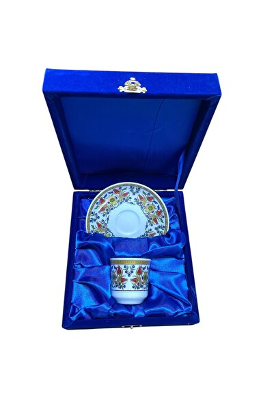 ÅLÅ OTANTİK HEDİYELİK طقم فنجان واحد مع صندوق مخملي