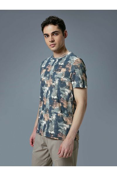 Technosport By Styli All Over Print Slim Fit T-Shirt