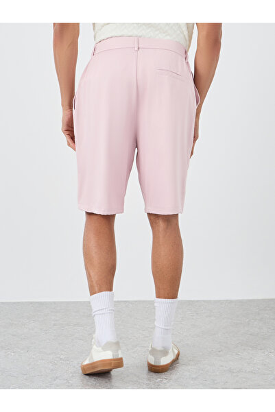 Styli Men Pink Relaxed Fit Flat Front Shorts