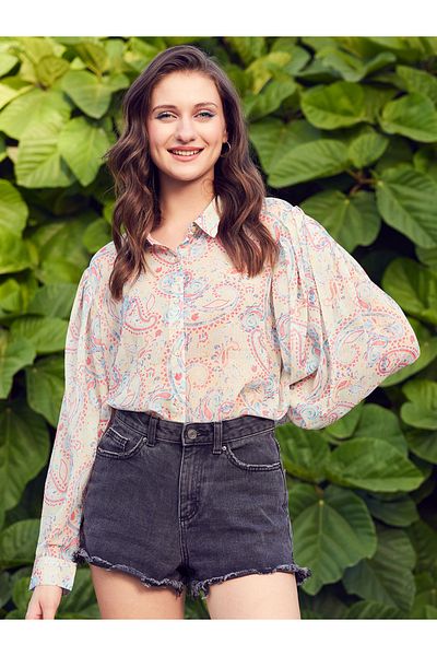 STREET 9 By Styli Floral Print Balloon Sleeve Buttoned Shirt