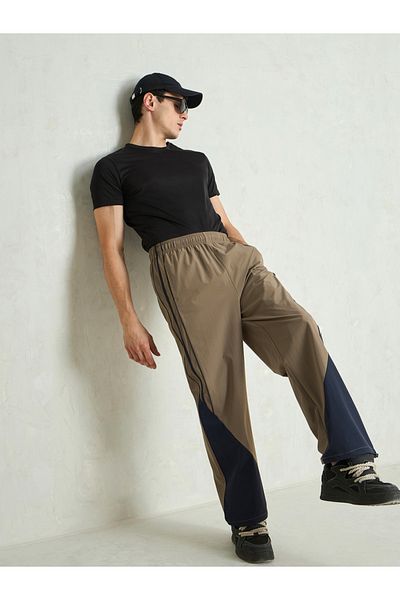 Mascln Sassafras By Styli Color Block Baggy Parachute Pants
