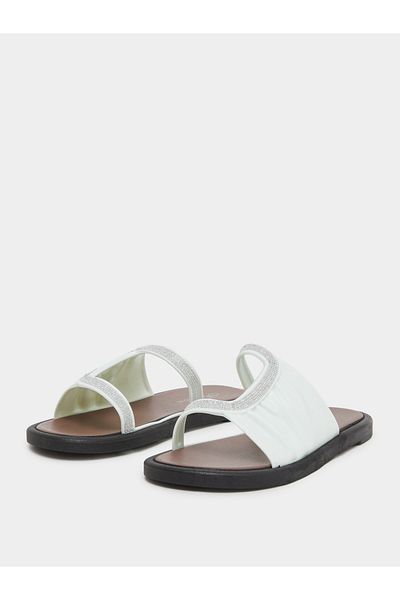 Take Two By Styli Rhinestone Embellished Side Cut Out Vamp Flat Sandals