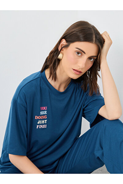 Styli Slogan Print Relaxed Fit Top and Joggers Co-Ords