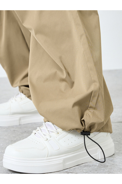 Styli Woven Oversized Fit Open Hem Joggers with Adjustable Loop