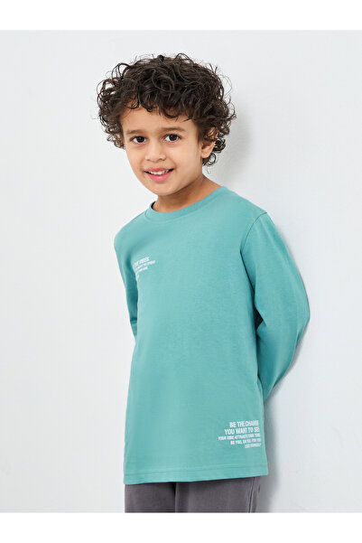 Styli Slogan Print Long Sleeves T-Shirt and Pyjama Set