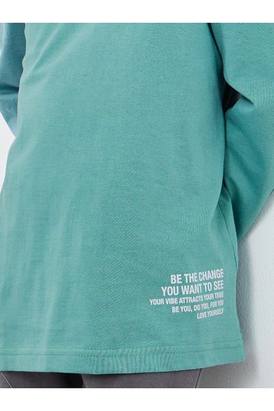 Styli Slogan Print Long Sleeves T-Shirt and Pyjama Set