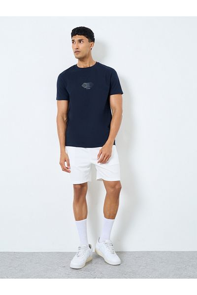 Styli Men Navy Blue Graphic Print Regular Fit T-Shirt