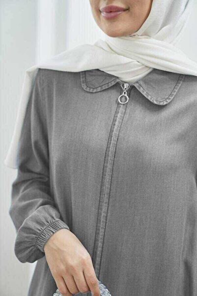 Neways 6644- Yakalı Fermuarlı Kap Gri