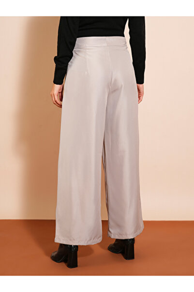 Globus By Styli Solid High-Rise Pleated Wide-Leg Trousers