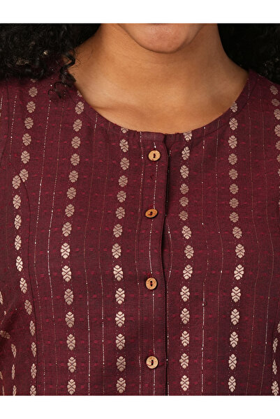 Globus By Styli Striped Button Down Crop Top with Straight Pants Co-Ords