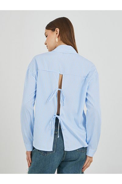 Styli Striped Spread Collar Long Sleeve Shirt