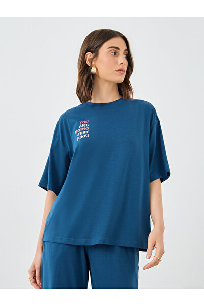 Styli Slogan Print Relaxed Fit Top and Joggers Co-Ords