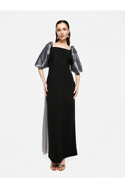 House of Moda By Styli Puff Sleeves Square Neck Maxi Dress