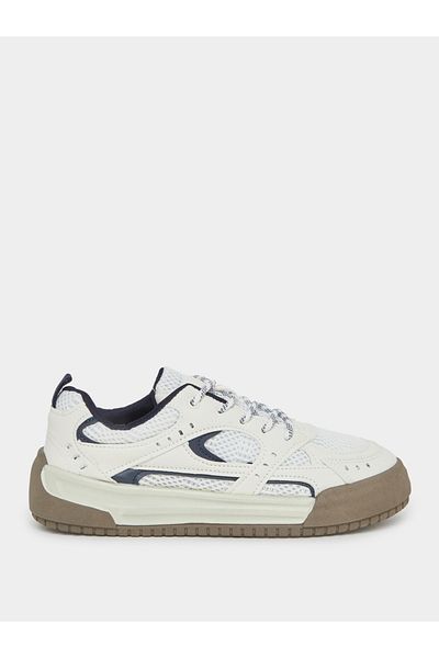 Styli Textured Lace Up Sneakers