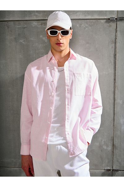 Mascln Sassafras By Styli Men Striped Long Sleeve Relaxed Fit Shirt