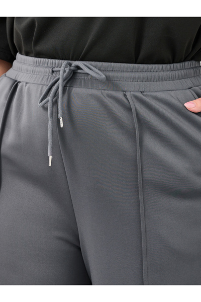 Styli Plus Wide Leg Joggers with Pintuck Detail
