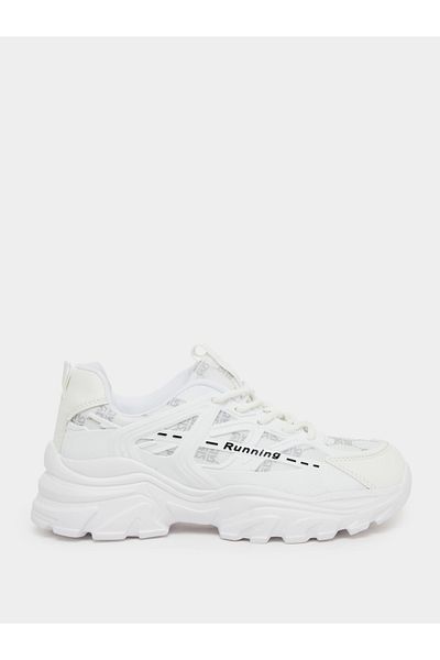 Styli Textured Chunky Sole Lace Up Sneakers