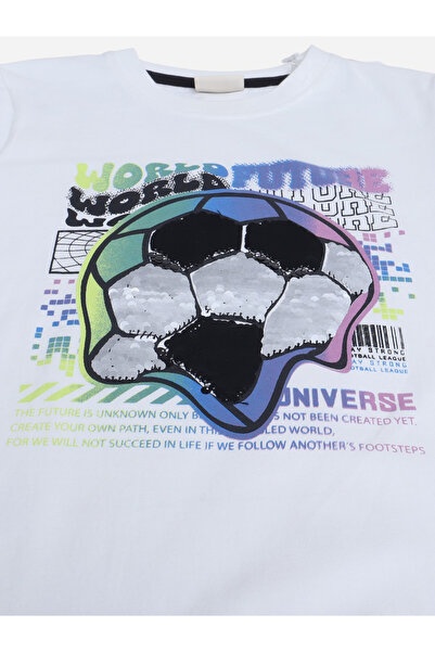 Victor and Jane By Styli Boys Football Graphic Print Cotton T-Shirt and Shorts Set