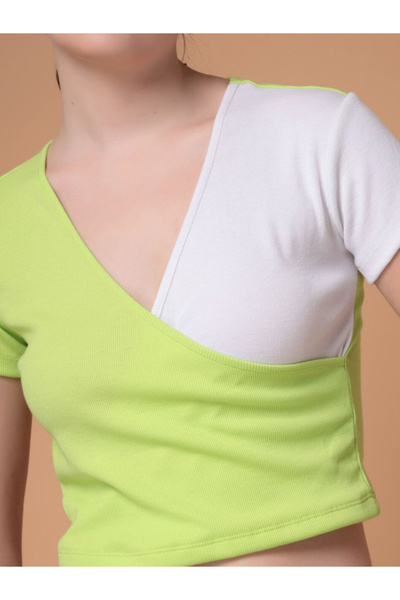 Freehand By Styli Color Block Ribbed Fitted Top