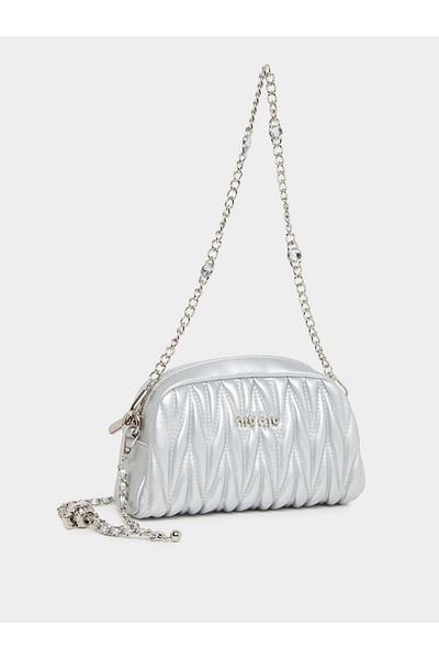 Styli Textured Quilted Crossbody Bag with Chain Strap