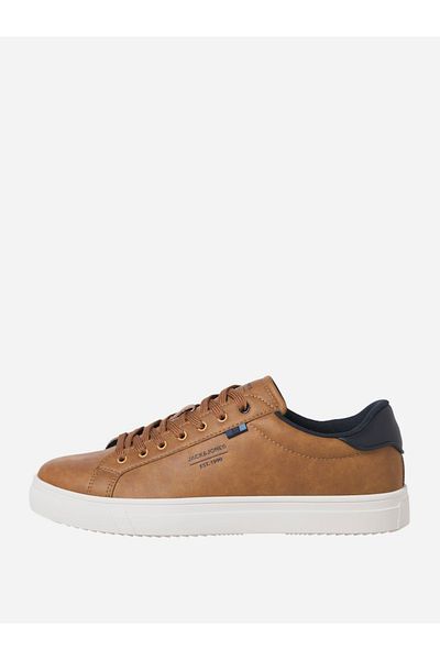 Jack & Jones Leather Logo Detail Lace Up Sneakers