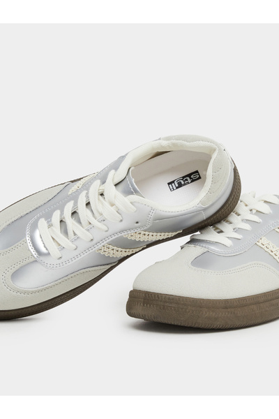 Styli Metallic Panelled Lace Up Sneakers
