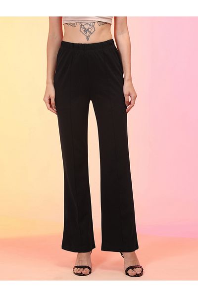 Globus By Styli Stretchable High-Rise Bootcut Trousers