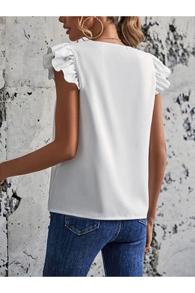 Styli Embroidered V Neck Casual Blouse