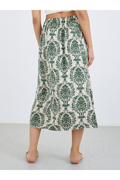 Styli All-Over Printed Viscose Midi Skirt