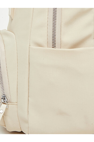 Styli Women Cream Front Zipped Backpack