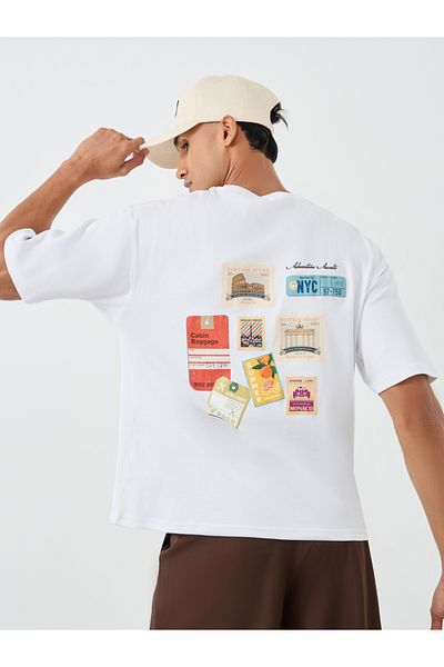 Styli Graphic Print Crew Neck Oversize T-Shirt