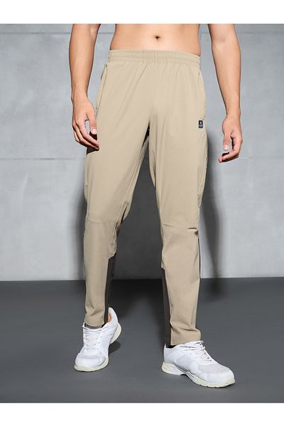Technosport By Styli Contrast Panel 4-Way Stretch Track Pants