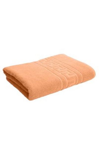 Ralex Bath Face Towel 50 x 90 cm 100% Cotton, Greek Border 500 grams/m², Orange