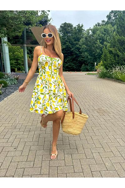 Andress Boutique Rochie mini Lemon Blossom, Alb
