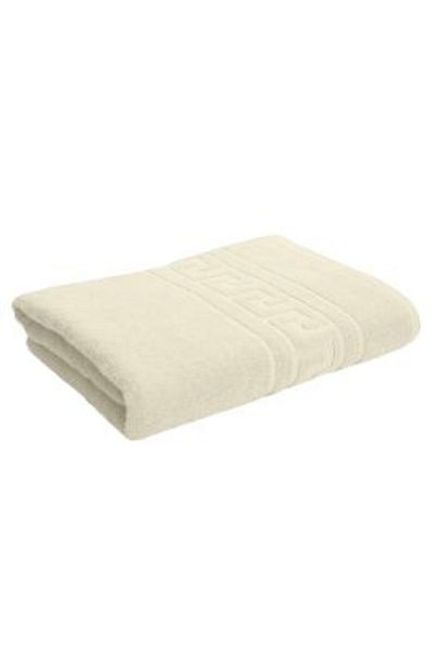 Ralex Bath Towel 70 x 140 cm, 100% Cotton, Greek Border, 500g/m², Cream
