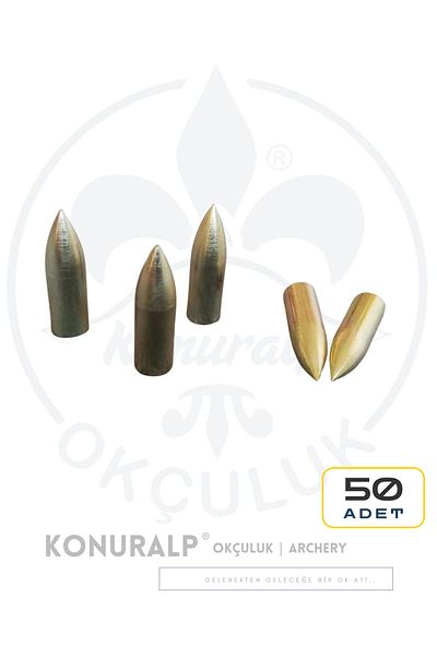 KONURALP OKÇULUK Traditional Arrowhead - Pointed Type - 50 Pieces -
